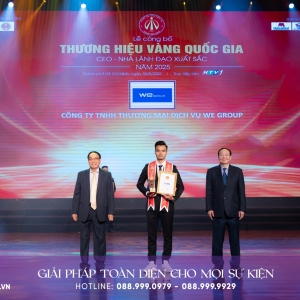 WE GROUP VINH DỰ ĐÓN NHẬN GIẢI THƯỞNG THƯƠNG HIỆU VÀNG QUỐC GIA: KHẲNG ĐỊNH VỊ THẾ DẪN ĐẦU NGÀNH SỰ KIỆN